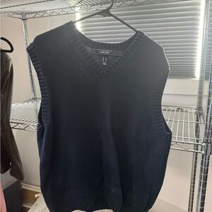 Lands' End Men's Dark Navy V-Neck Sweater Vest